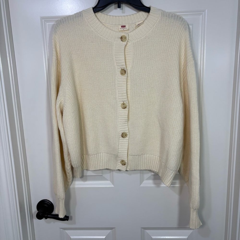Levi's Cream Button Up Cardigan Women’s XL